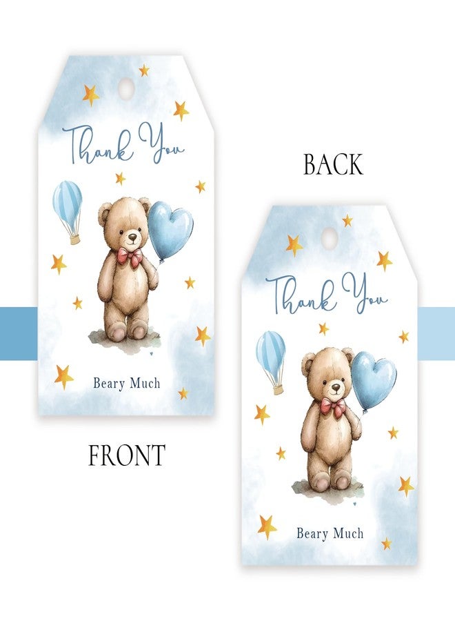 FORSHEEP 50pcs Bear Thank You Tags, Cute Bear Gift Tag with String for Birthday Party, We Can Bearly Wait Thank You Paper Tags for 1st Birthday Party Favors - Image 4